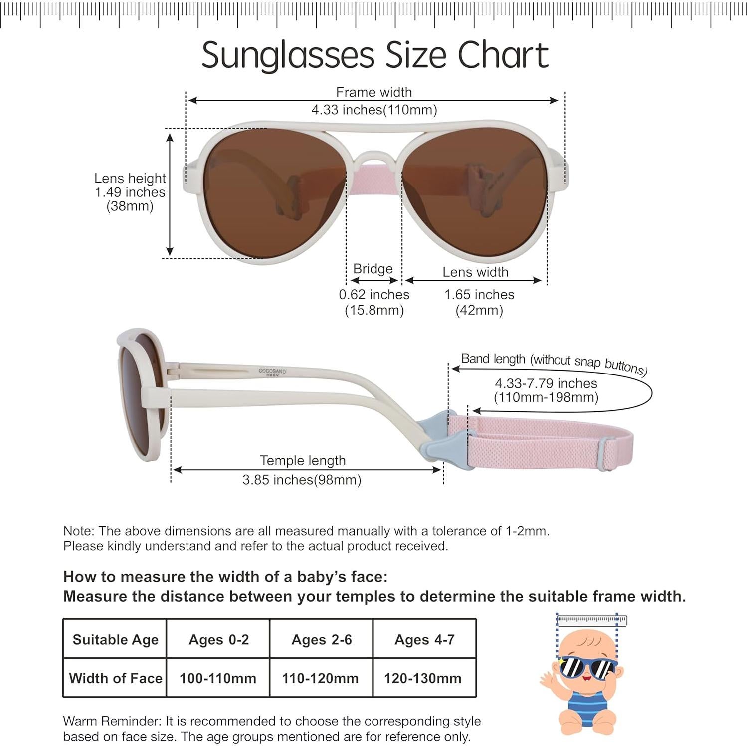 Gafas de sol COCOSAND para bebés 0-2 años polarizadas