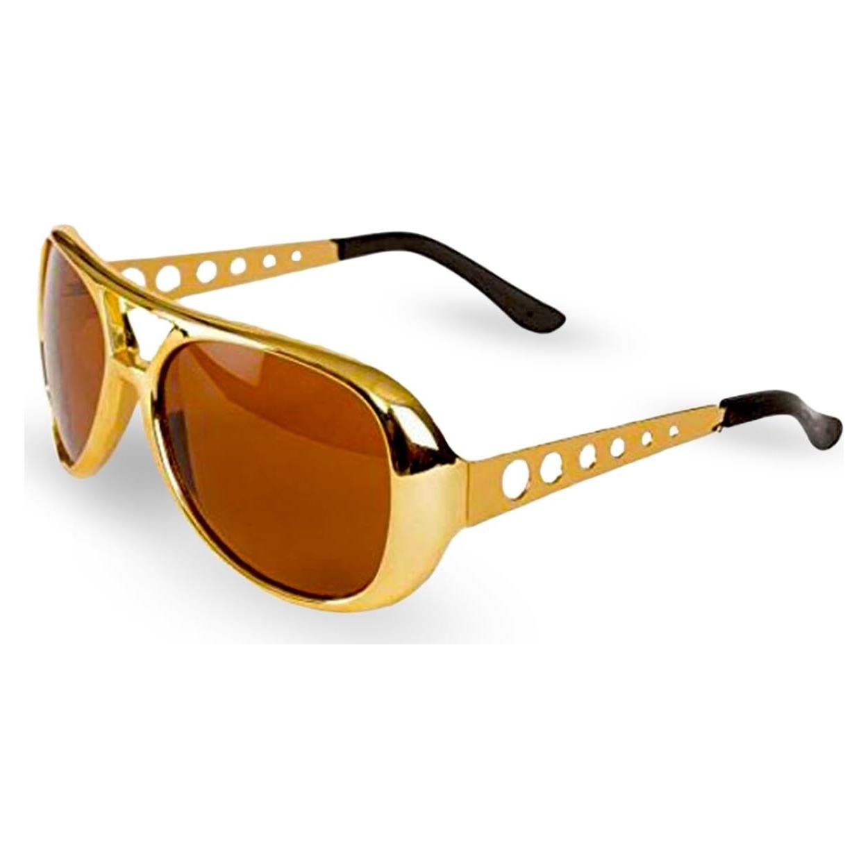 Gafas de sol aviador Big Mo's Toys doradas para fiestas