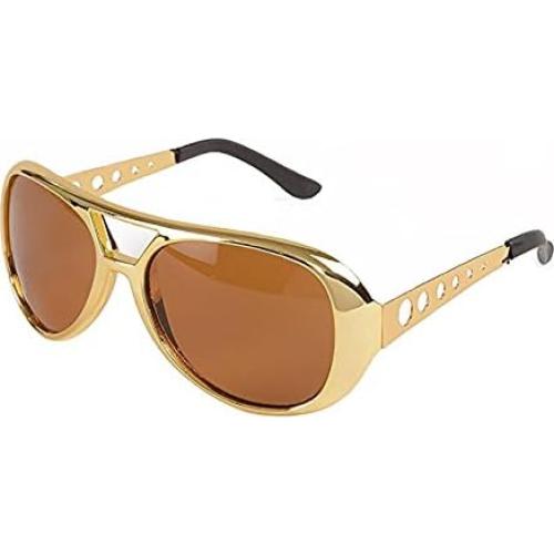 Gafas de sol aviador Big Mo's Toys doradas para fiestas