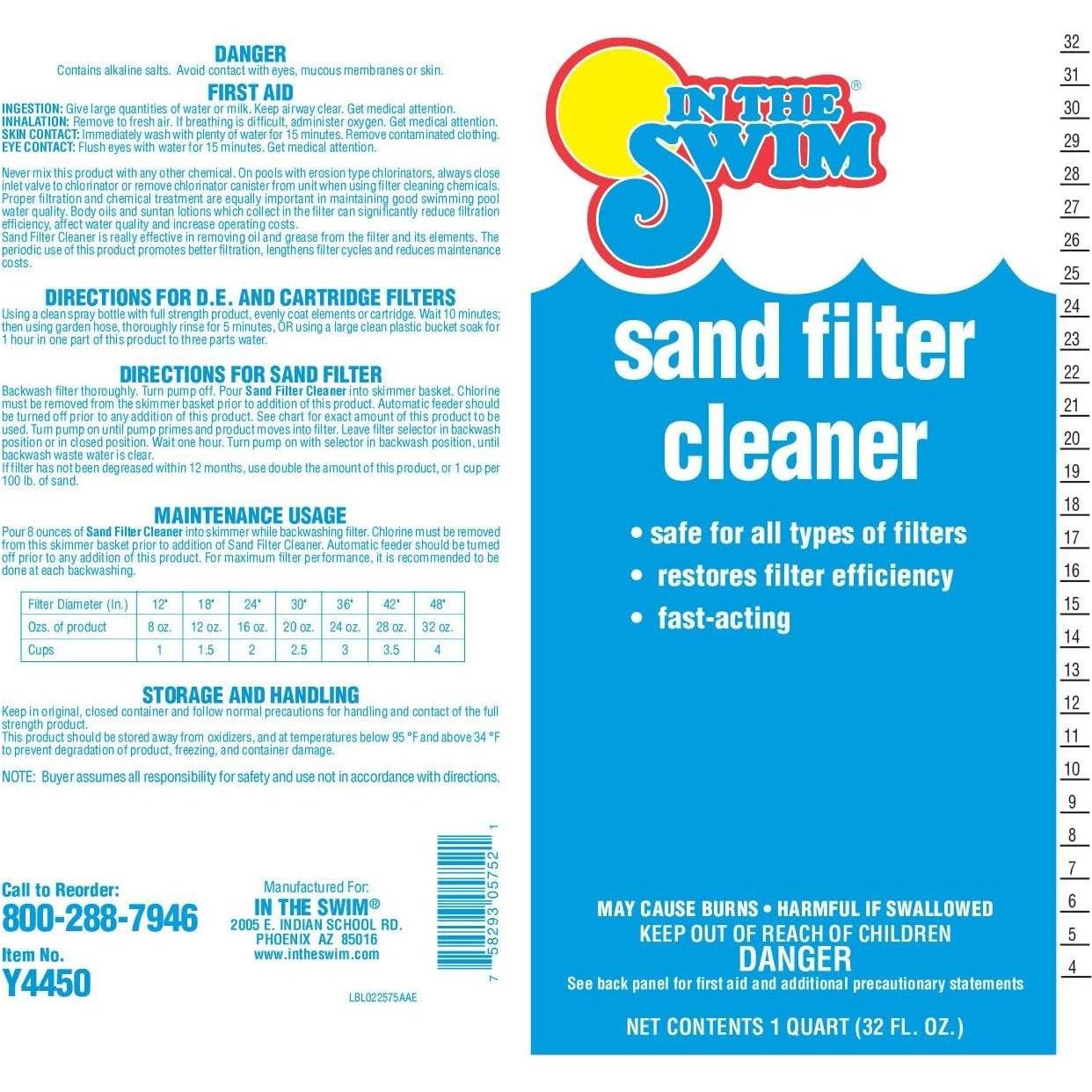 Limpiador de Filtros de Arena Líquido In The Swim 0.95L