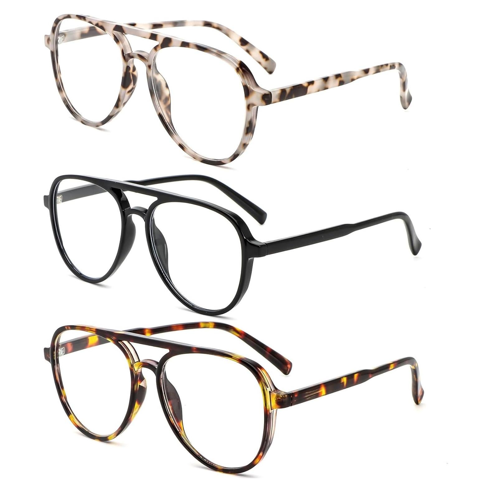 Gafas de Lectura DXYXYO 3 Paquetes Retro Aviador 3.5x