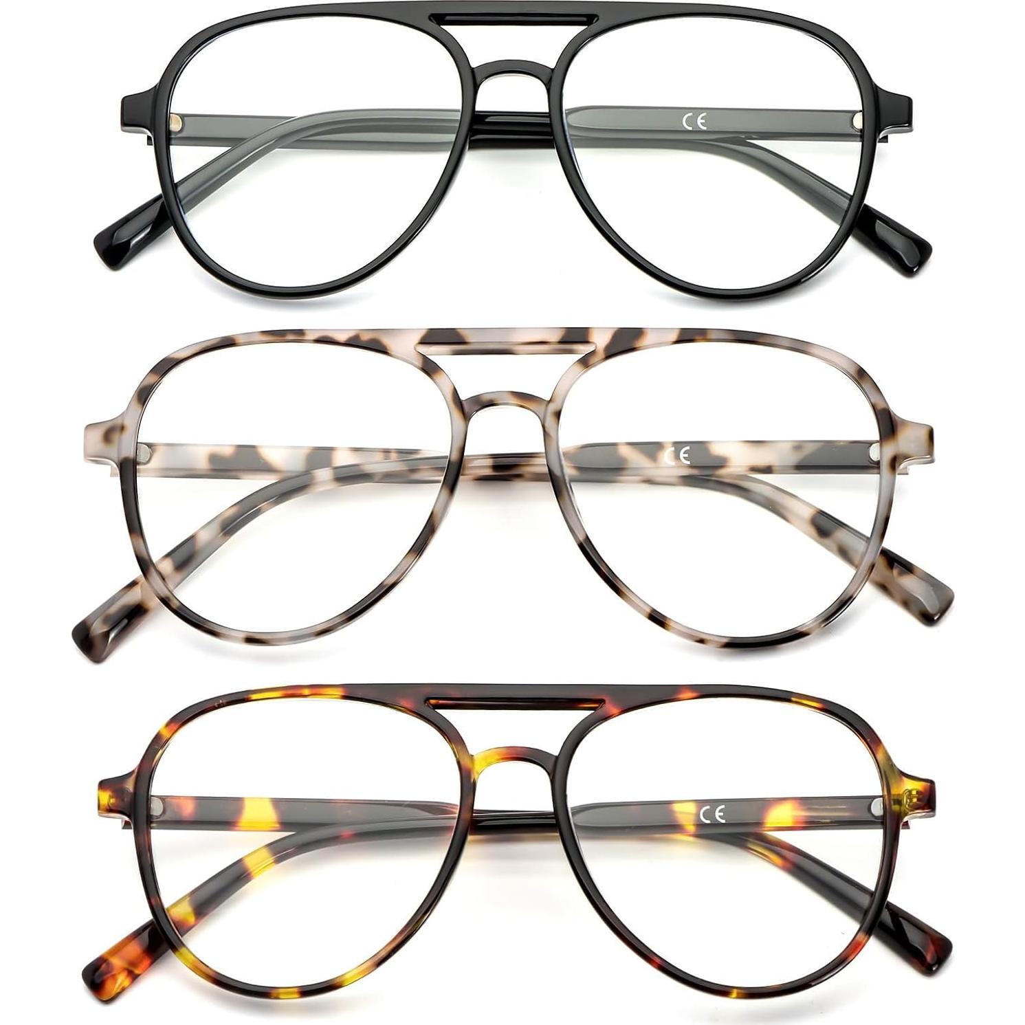 Gafas de Lectura DXYXYO 3 Paquetes Retro Aviador 3.5x