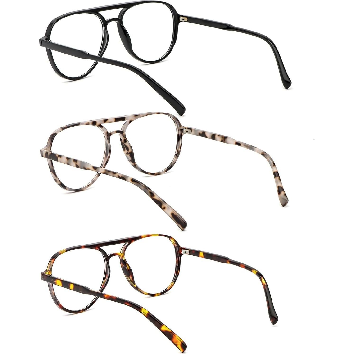 Gafas de Lectura DXYXYO 3 Paquetes Retro Aviador 3.5x