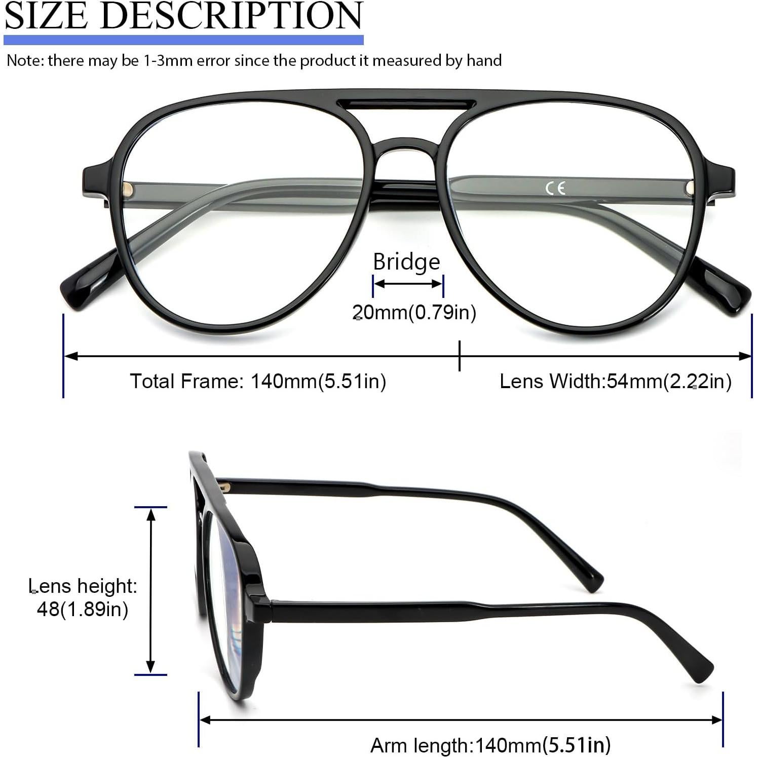 Gafas de Lectura DXYXYO 3 Paquetes Retro Aviador 3.5x