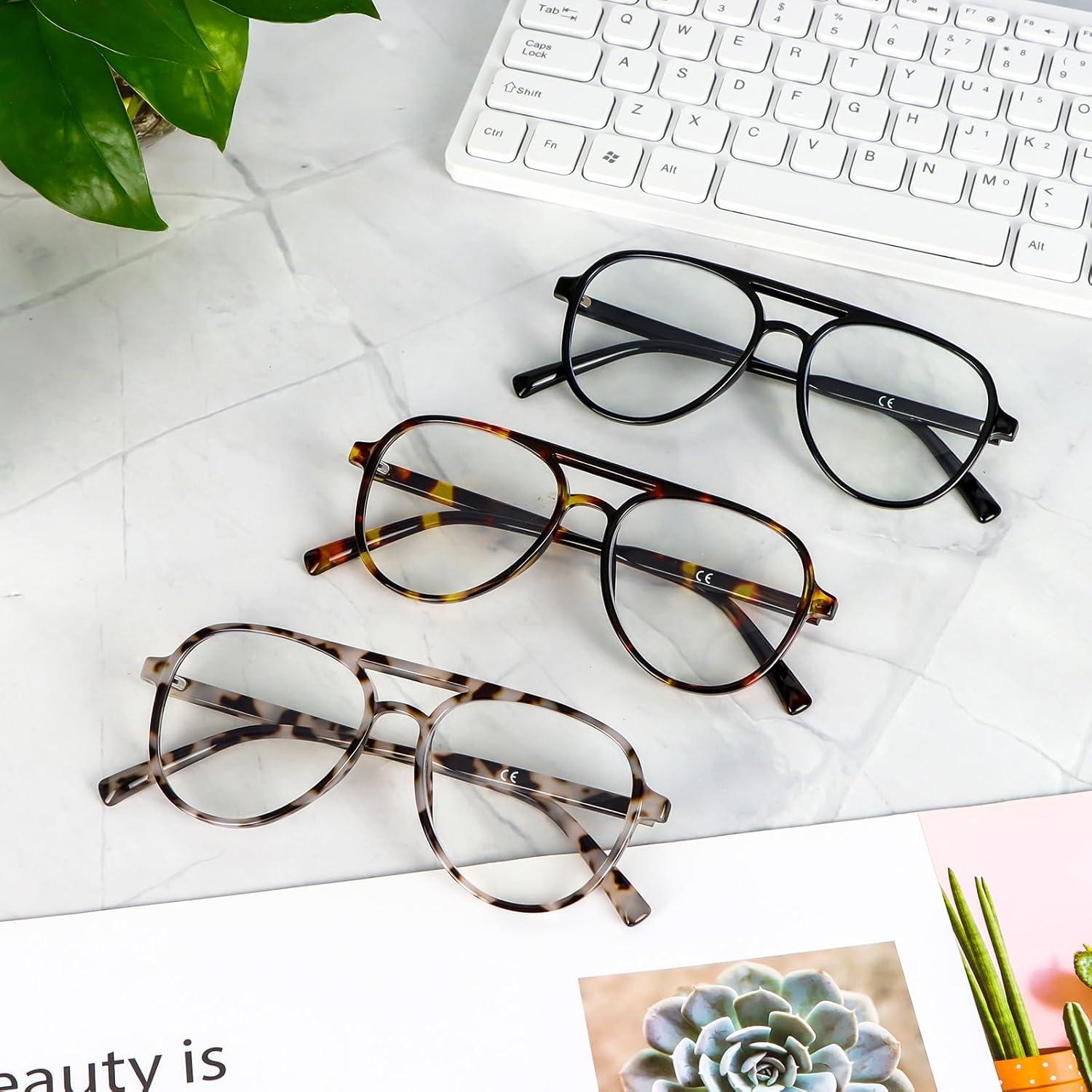 Gafas de Lectura DXYXYO 3 Paquetes Retro Aviador 3.5x