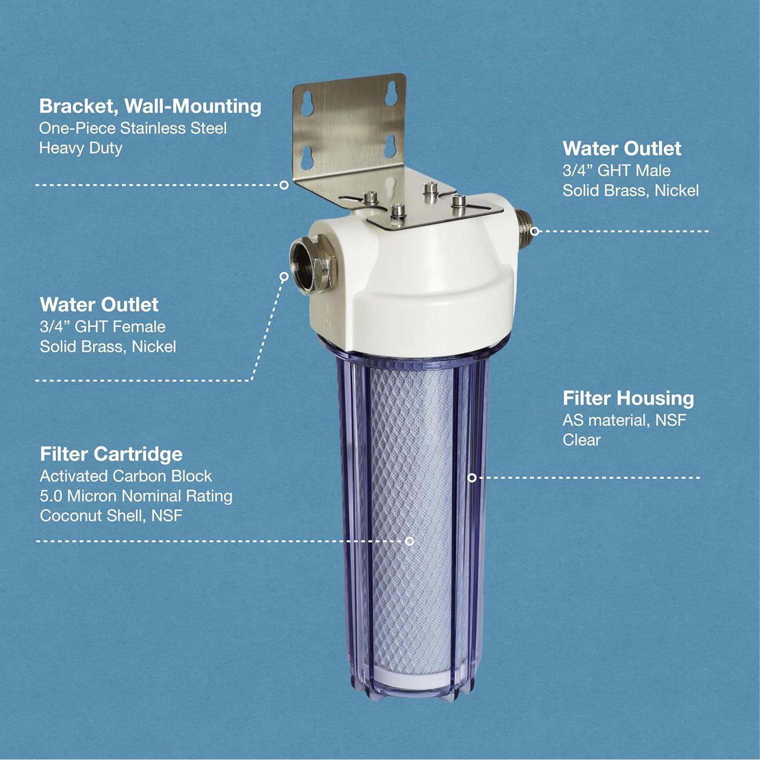 Filtro de Agua Uni X1 VerterPure con Carbón Activado 10"