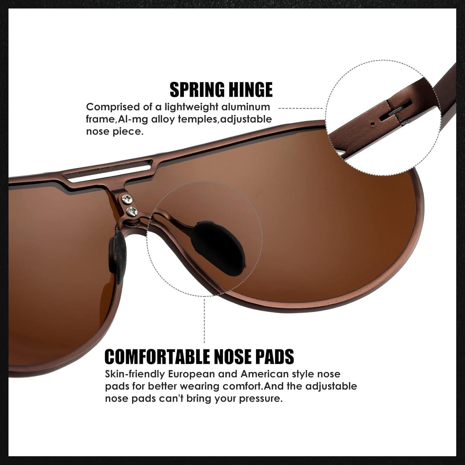 Gafas de sol TEAPLMTT aviador polarizadas para hombres