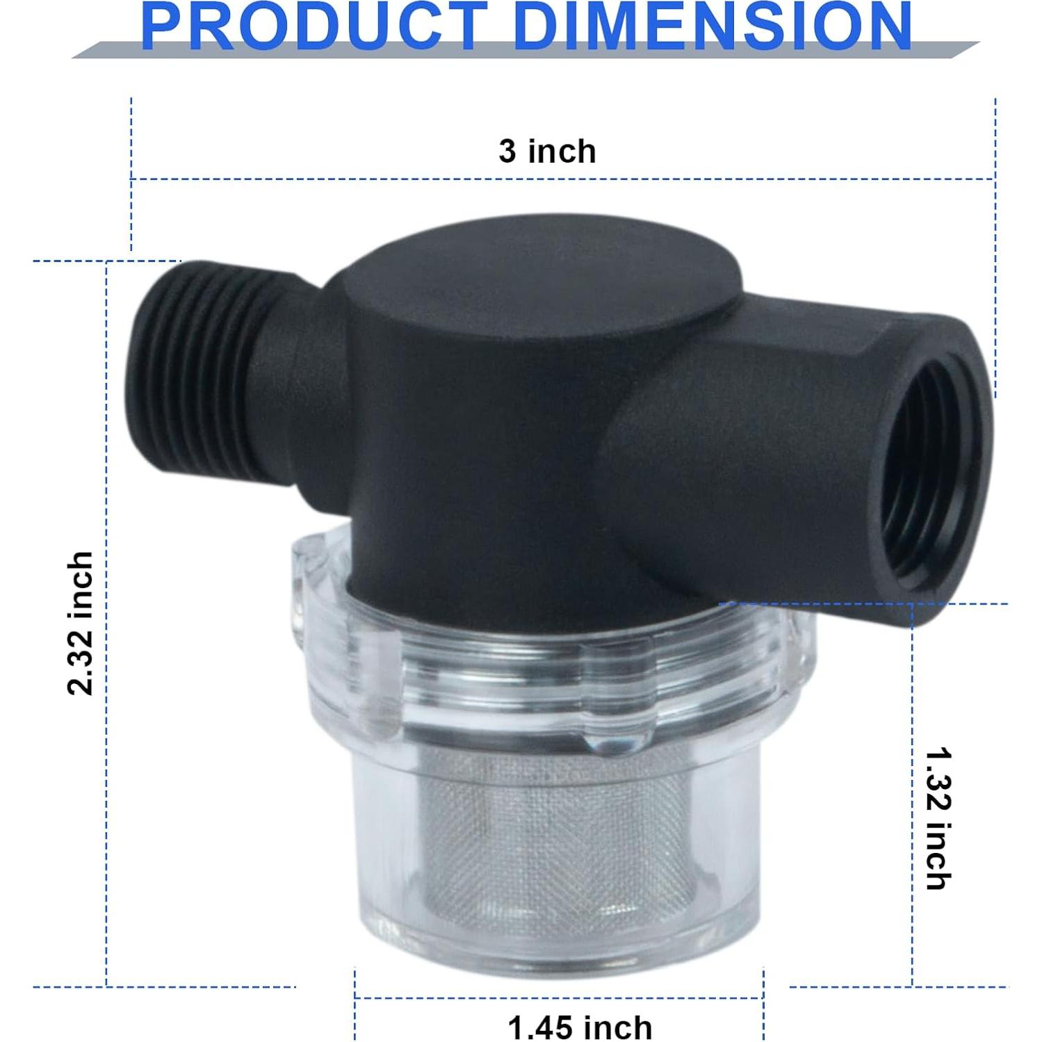 Filtro de Bomba de Agua EINDER 1/2" NPSM Estrangulador 2-Pack