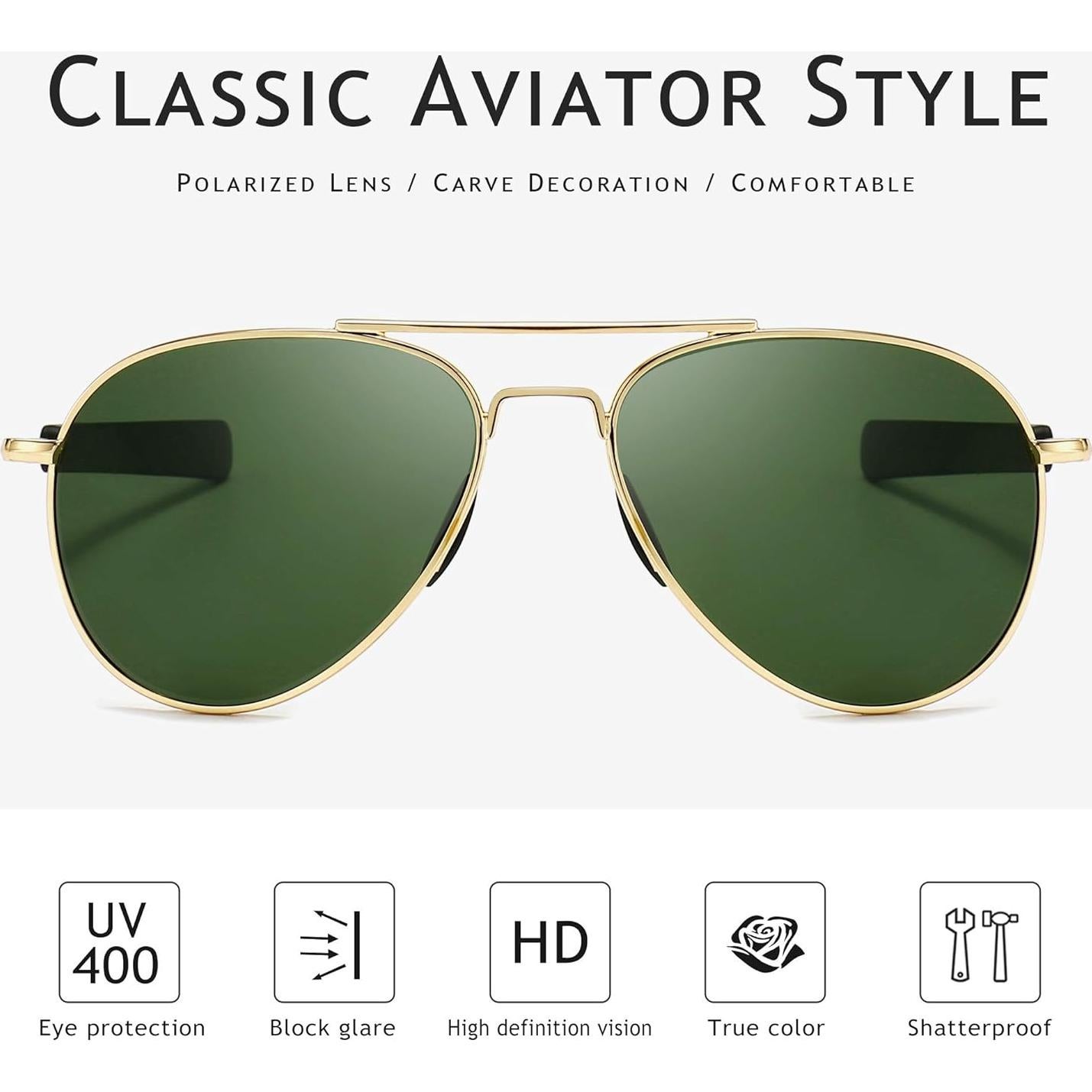 Gafas de sol SUNGAIT Aviador para hombres UV400 polarizadas