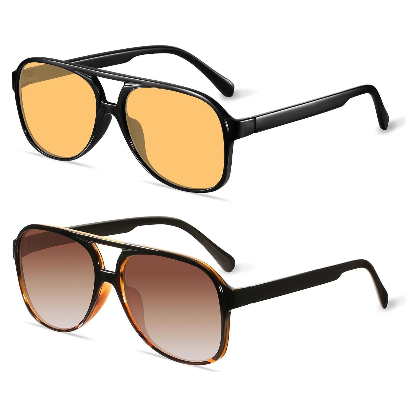 Gafas de Sol YDAOWKN Retro Aviador UV400 60mm 2pack