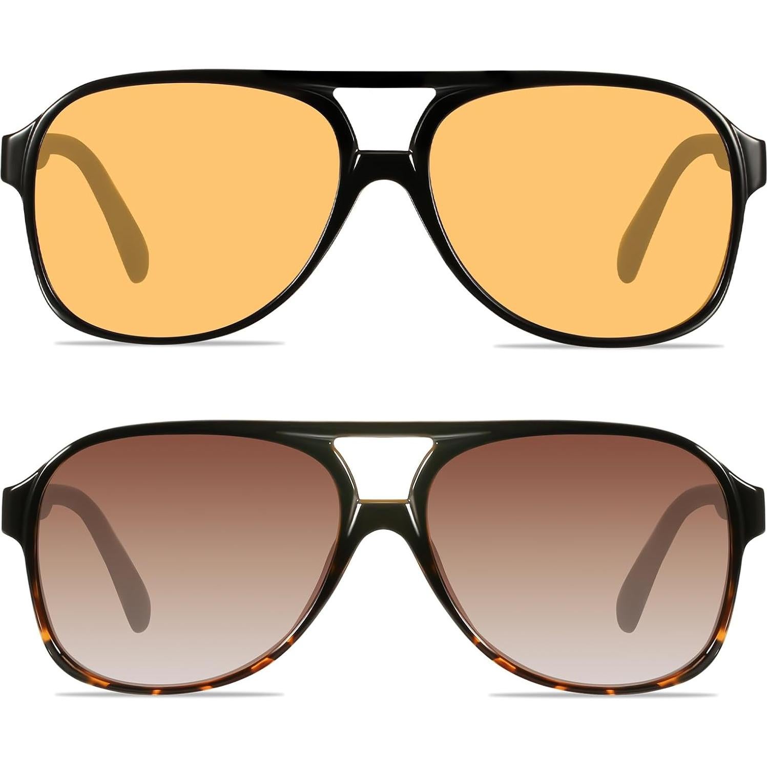 Gafas de Sol YDAOWKN Retro Aviador UV400 60mm 2pack