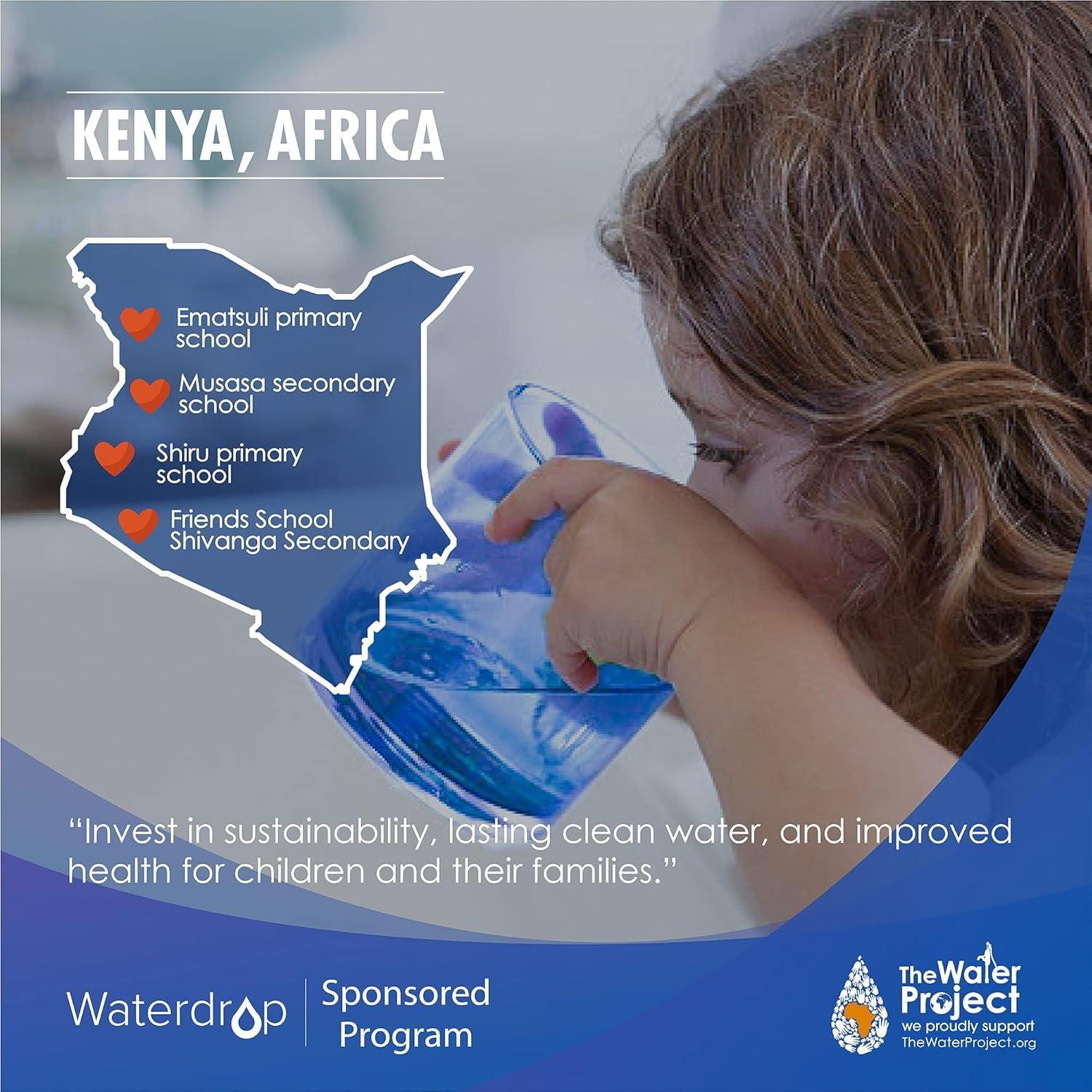 Filtro de Agua Waterdrop con Soporte de Acero Inoxidable y Grifo