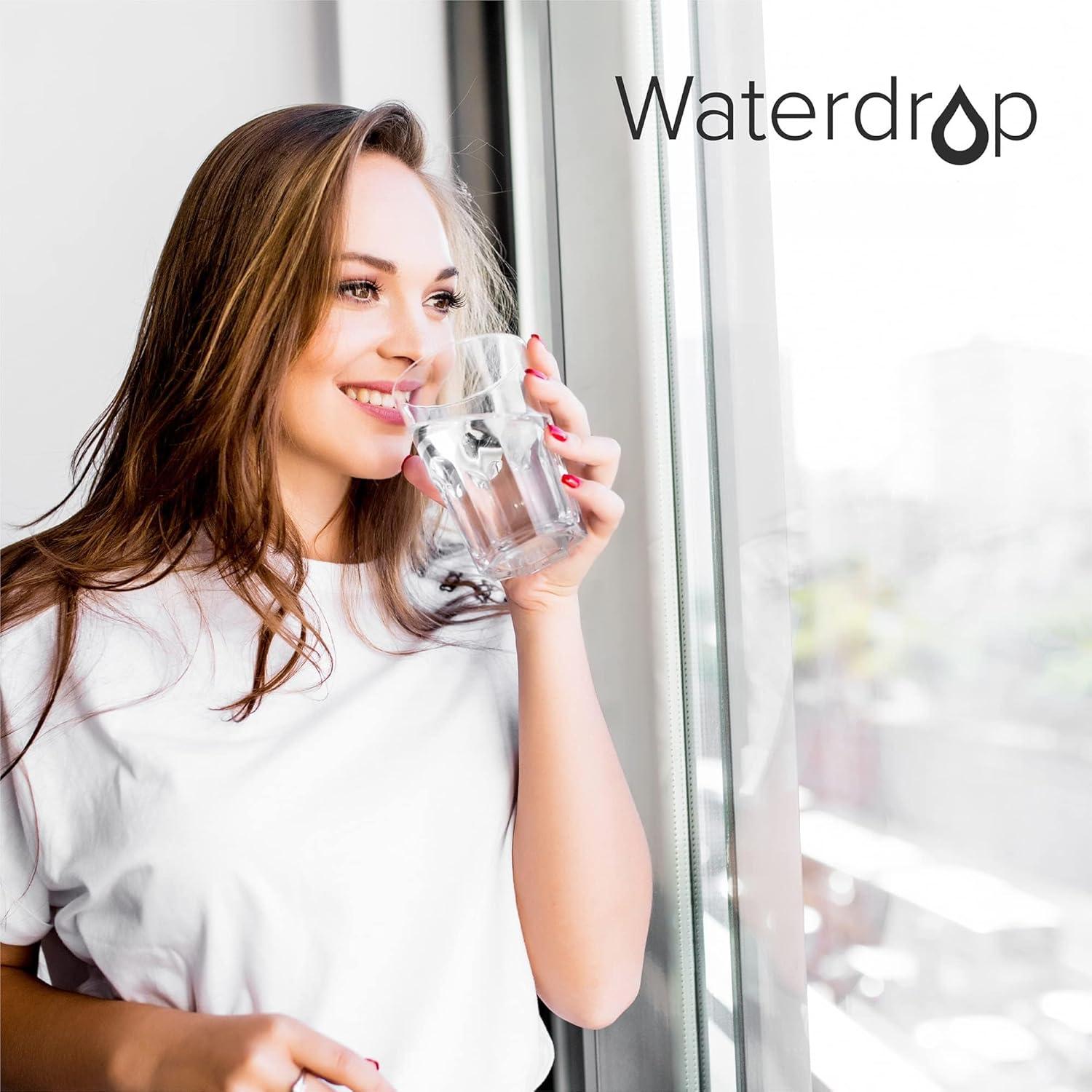 Filtro de Agua Waterdrop con Soporte de Acero Inoxidable y Grifo