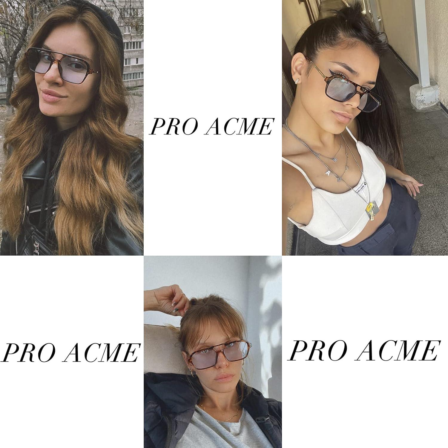 Gafas de Sol Vintage Pro Acme Aviador UV400 Marco Negro