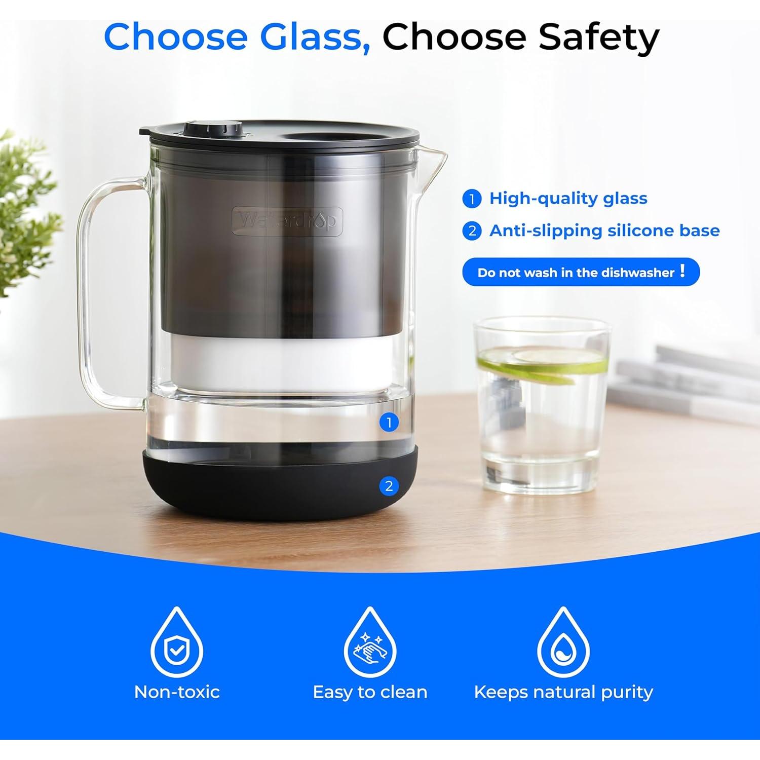 Jarra de Filtro de Agua de Vidrio Waterdrop 7 Tazas Ecológica