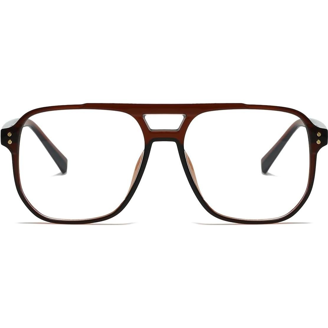 Gafas de bloqueo luz azul JOVAKIT unisex aviador marrón