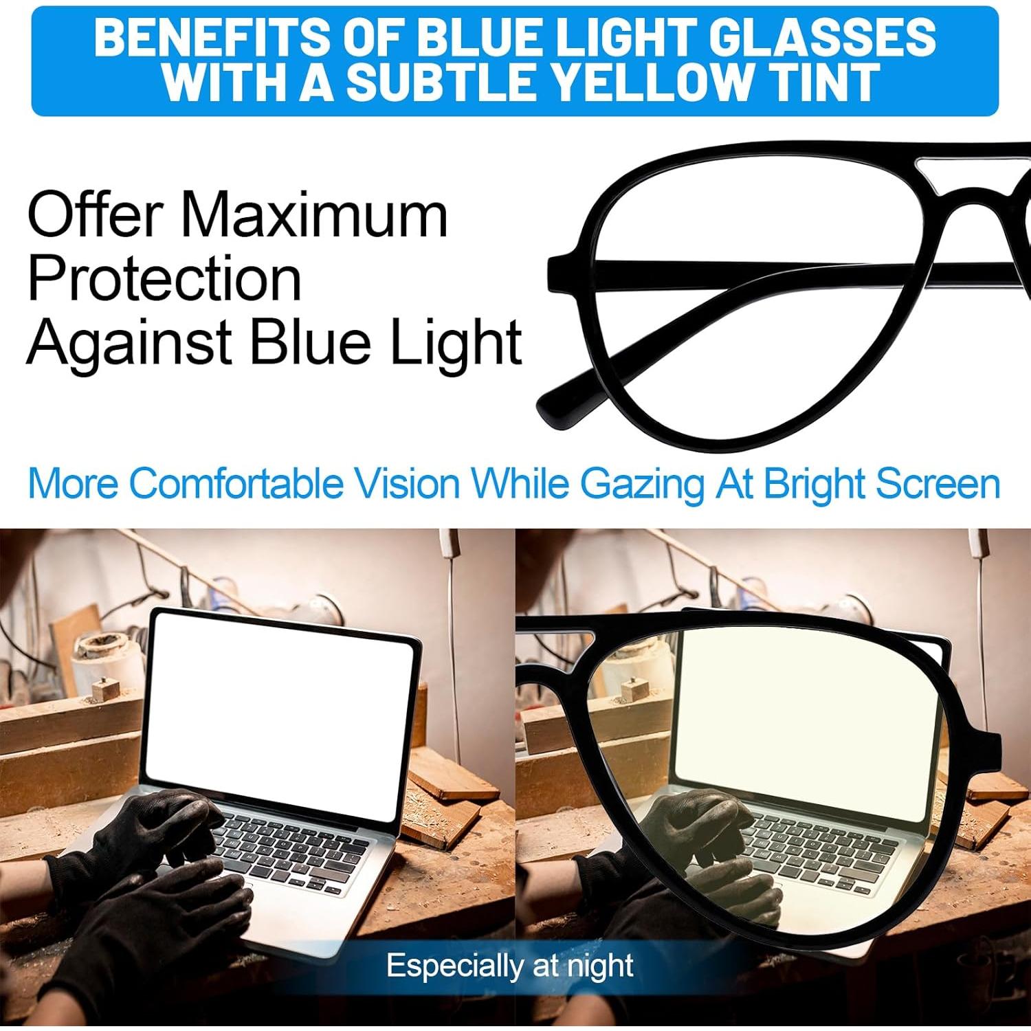 Gafas bloqueadoras de luz azul WEMOOTANTS aviador 4 paquetes