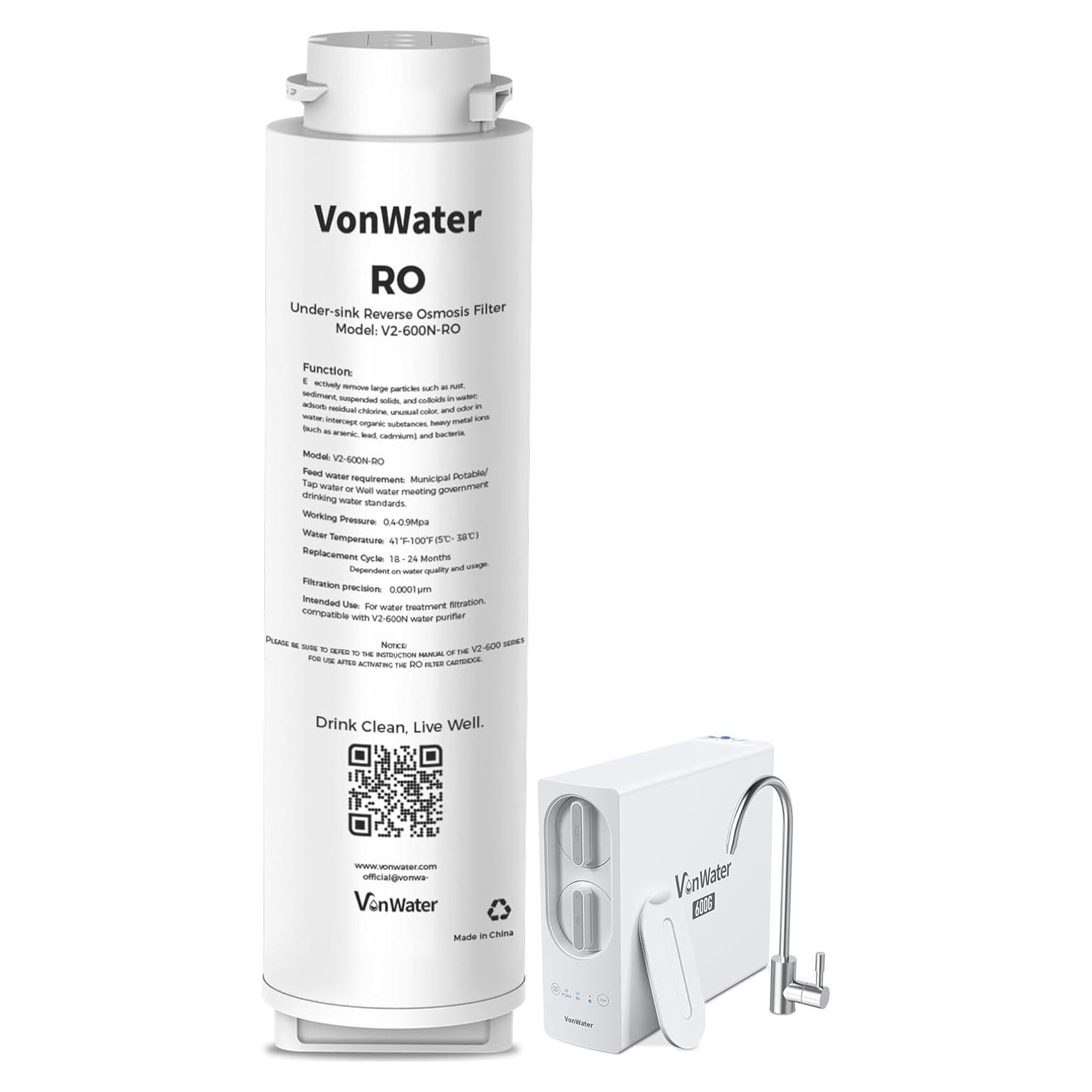 Filtro de Reemplazo RO VonWater V2-600N 1.31 kg Certificado NSF