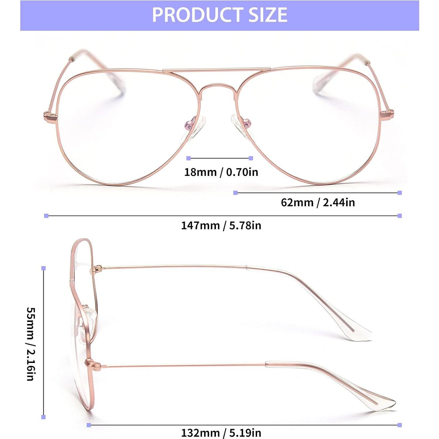 Gafas de Aviador Dollger 3026 Oro Rosa Lentes Claras