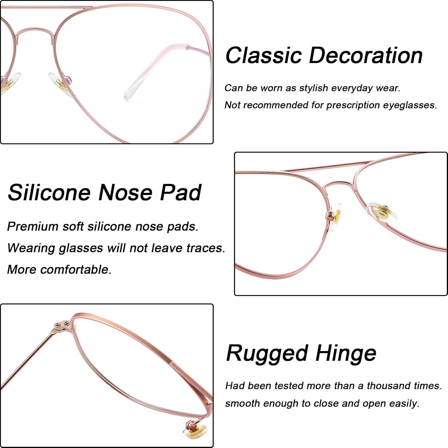 Gafas de Aviador Dollger 3026 Oro Rosa Lentes Claras