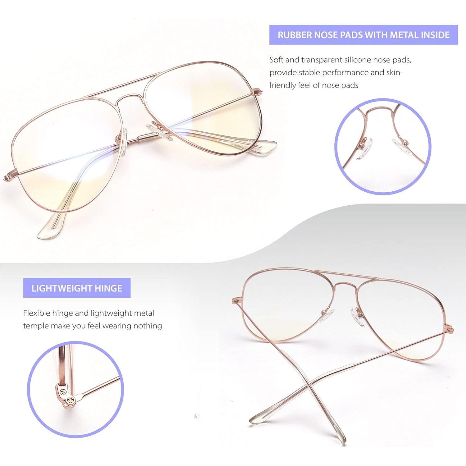 Gafas de Aviador Dollger 3026 Oro Rosa Lentes Claras