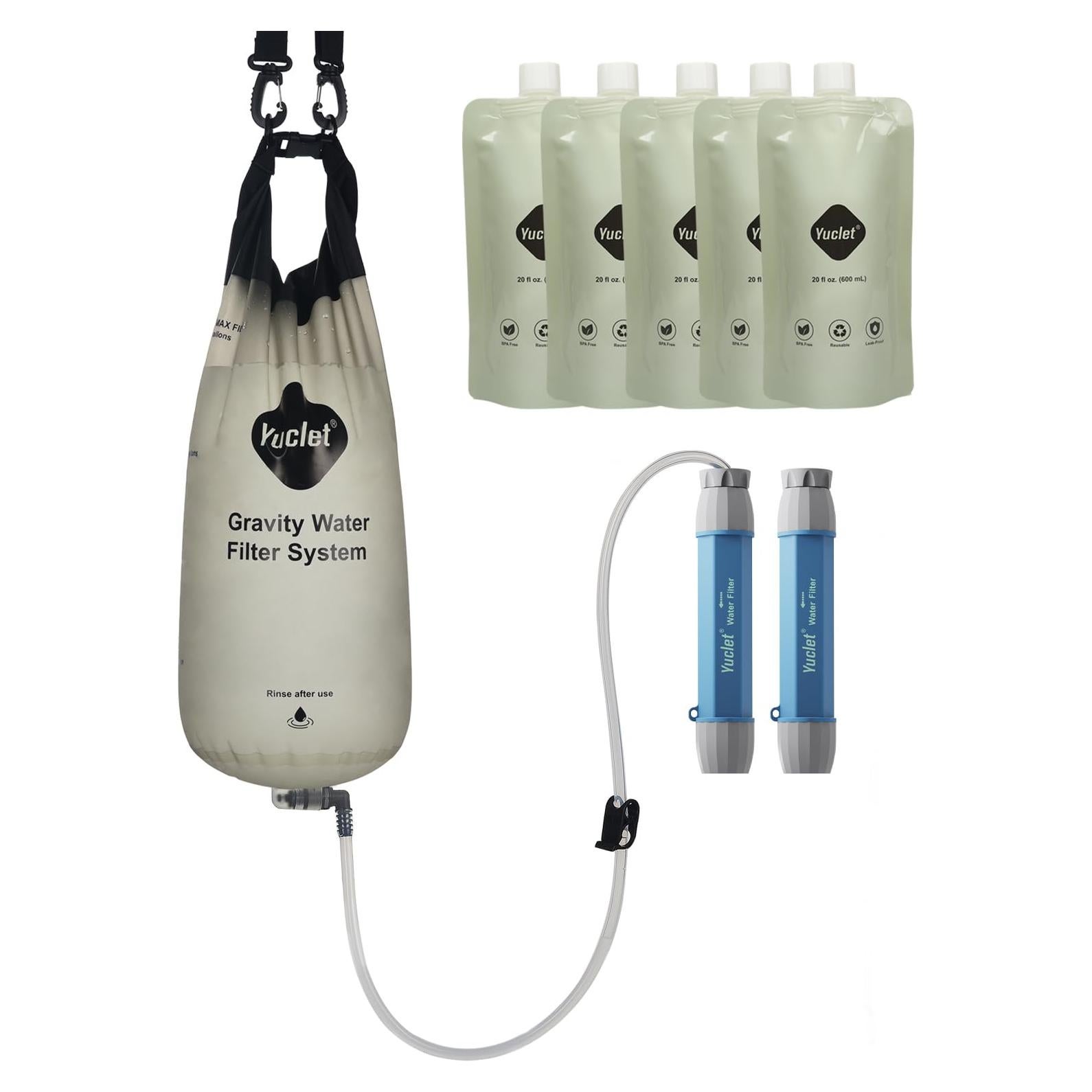 Filtro de Agua por Gravedad para Camping y Emergencias - 7.57L