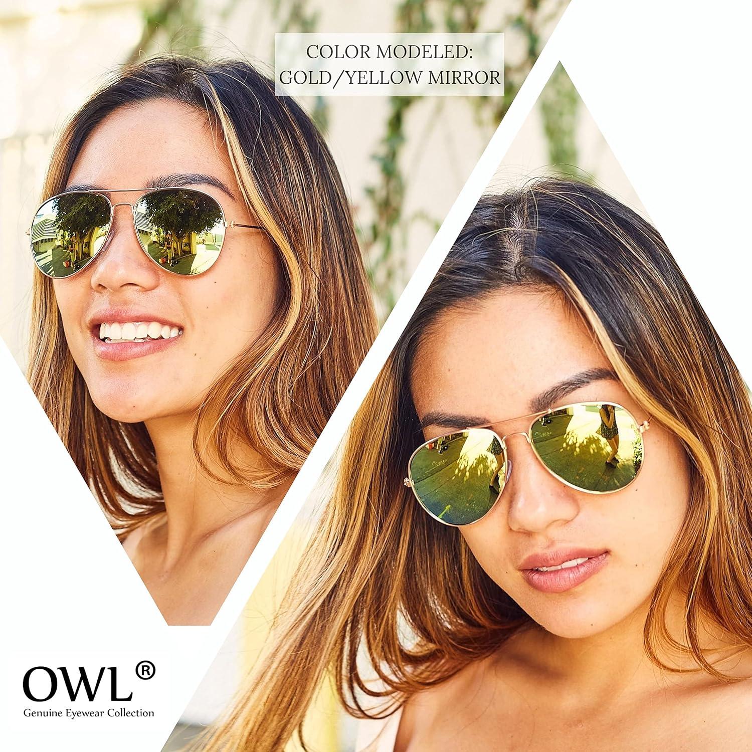 Gafas de sol aviador OWL Espejo negro 50mm Unisex