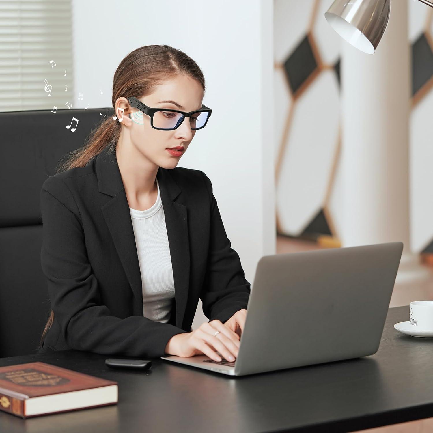 Gafas Bluetooth BEISIER Inteligentes con Lentes Anti-Luz Azul