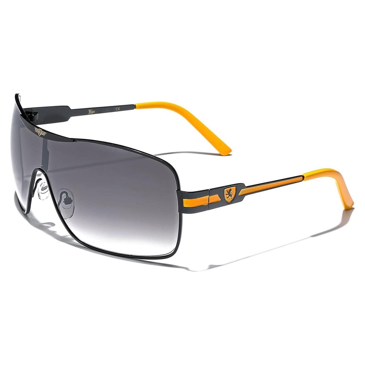 Gafas de sol cuadradas deportivas para hombres - Plateadas y negras