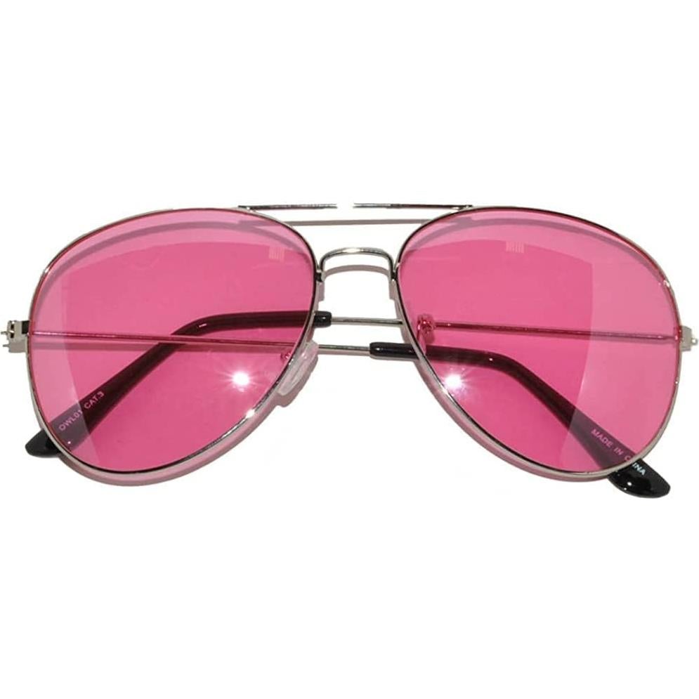 Gafas de sol aviador metalizadas con lentes rosas UV