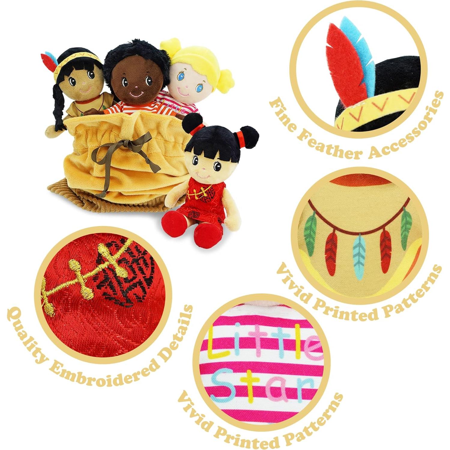 Juego de Muñecas Suaves June Garden - Diversidad Cultural 22.86 cm