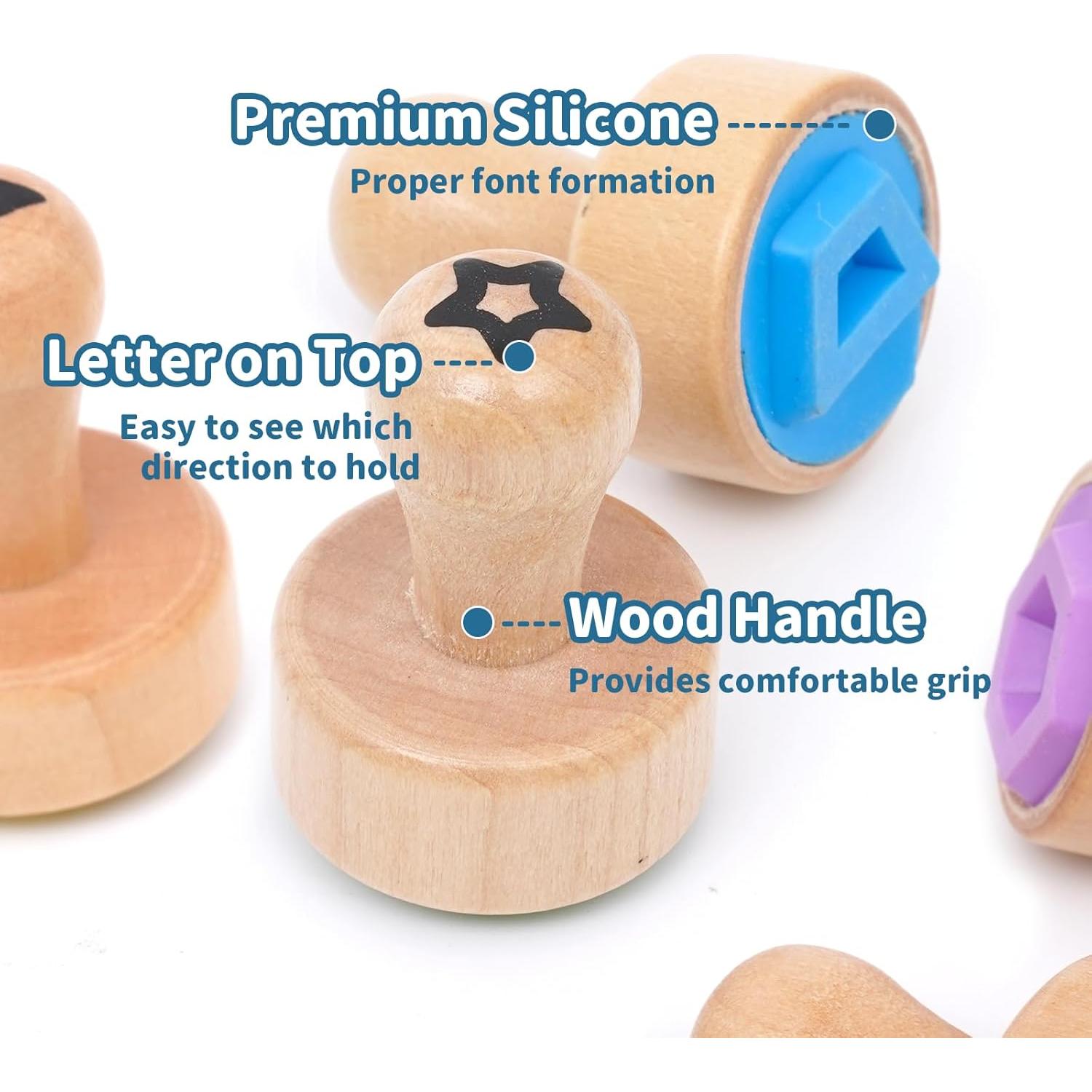 Set de Sellos de Letras y Números de Madera Bababuarmney