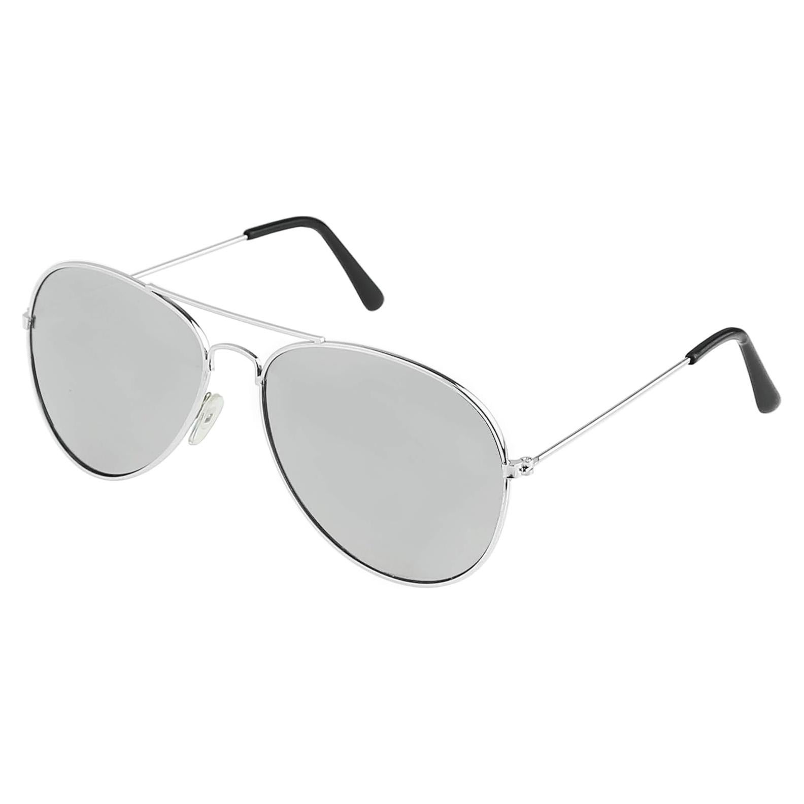 Gafas de sol aviador plateadas Skeleteen UV400 unisex