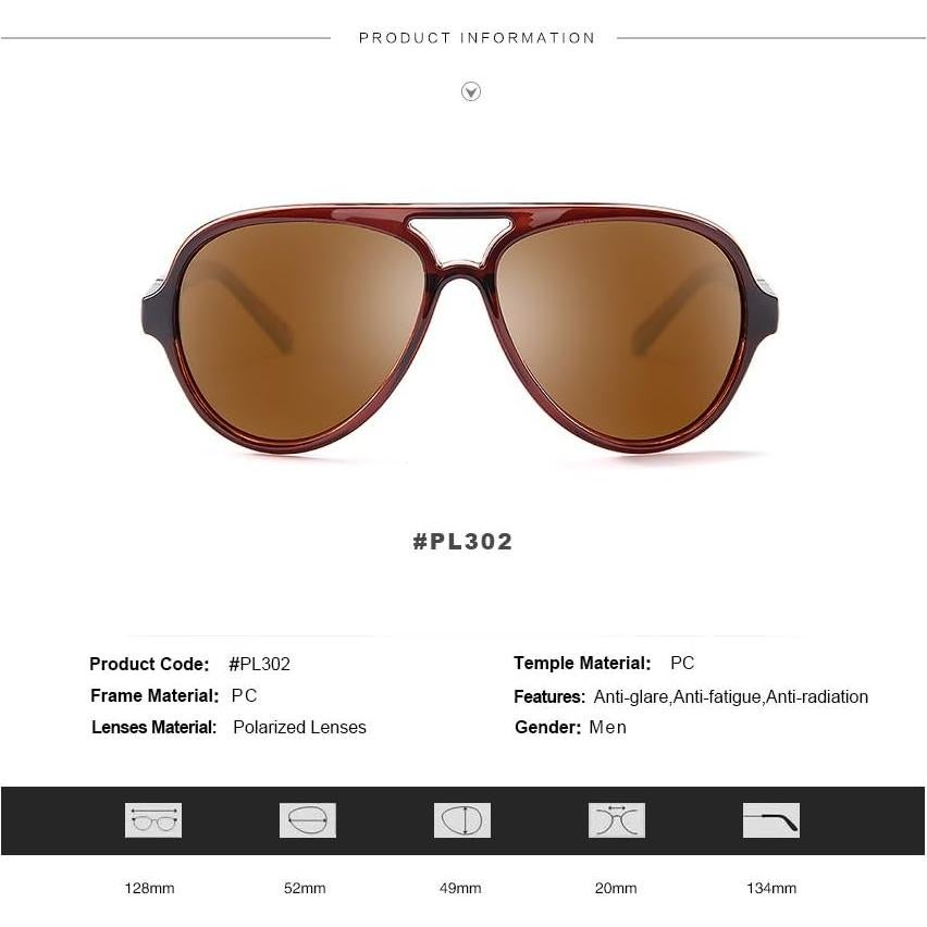 Gafas de sol aviador Polarizadas PL302C03 Marrón