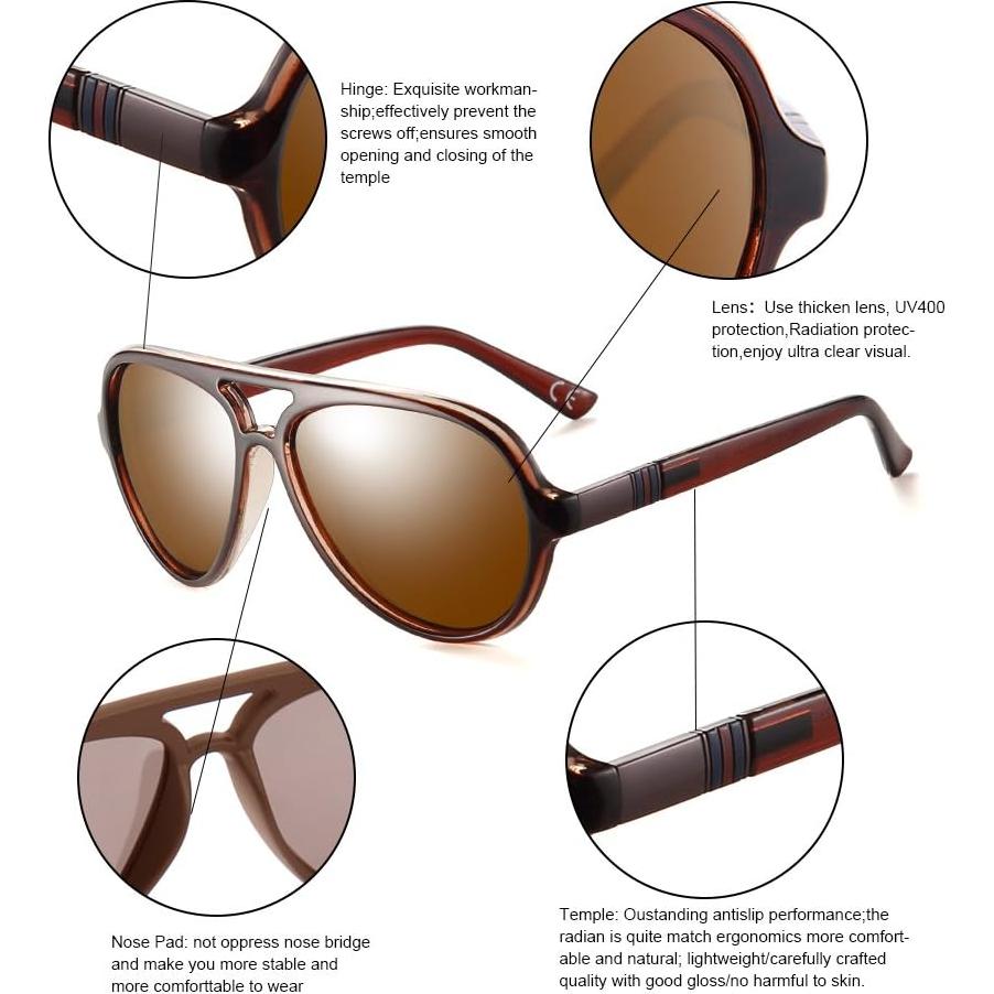 Gafas de sol aviador Polarizadas PL302C03 Marrón