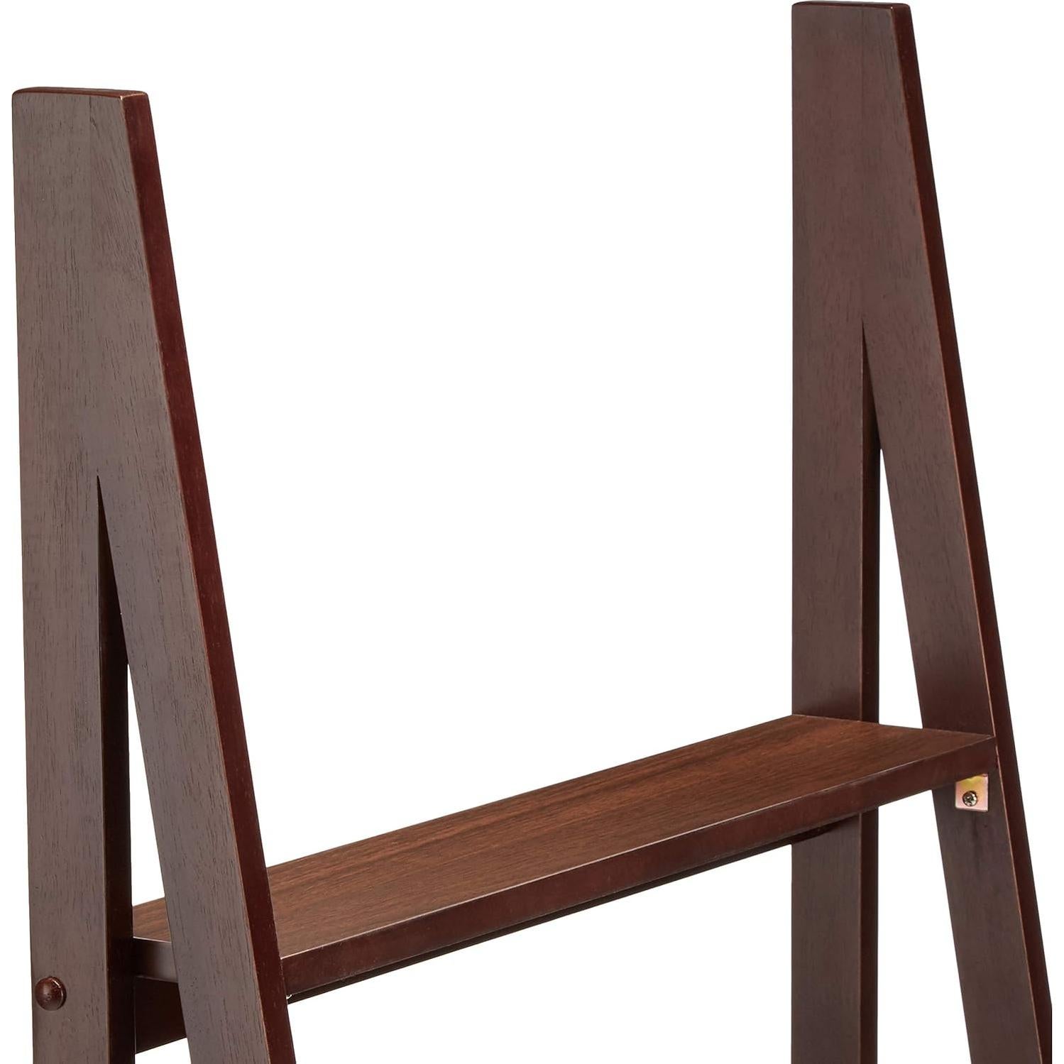 Estantería en Escalera Amazon Basics, Madera Caucho, 5 Estantes, 35.6x63x178 cm
