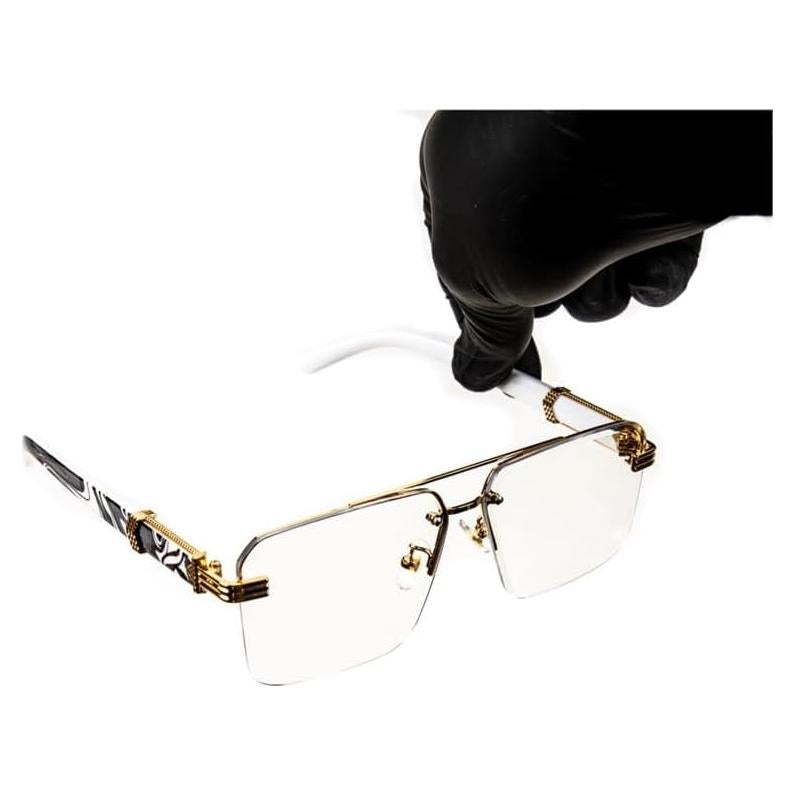 Gafas de sol sin montura doradas unisex estilo años 90