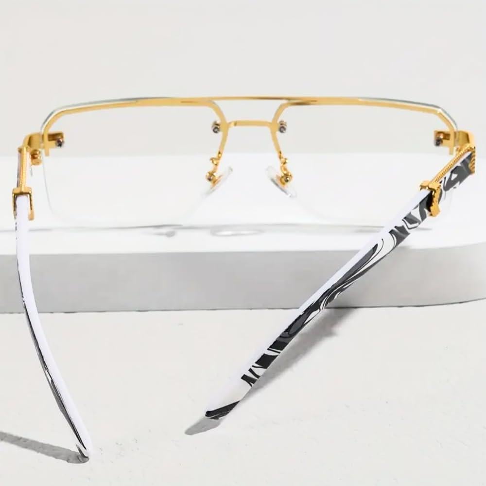 Gafas de sol sin montura doradas unisex estilo años 90