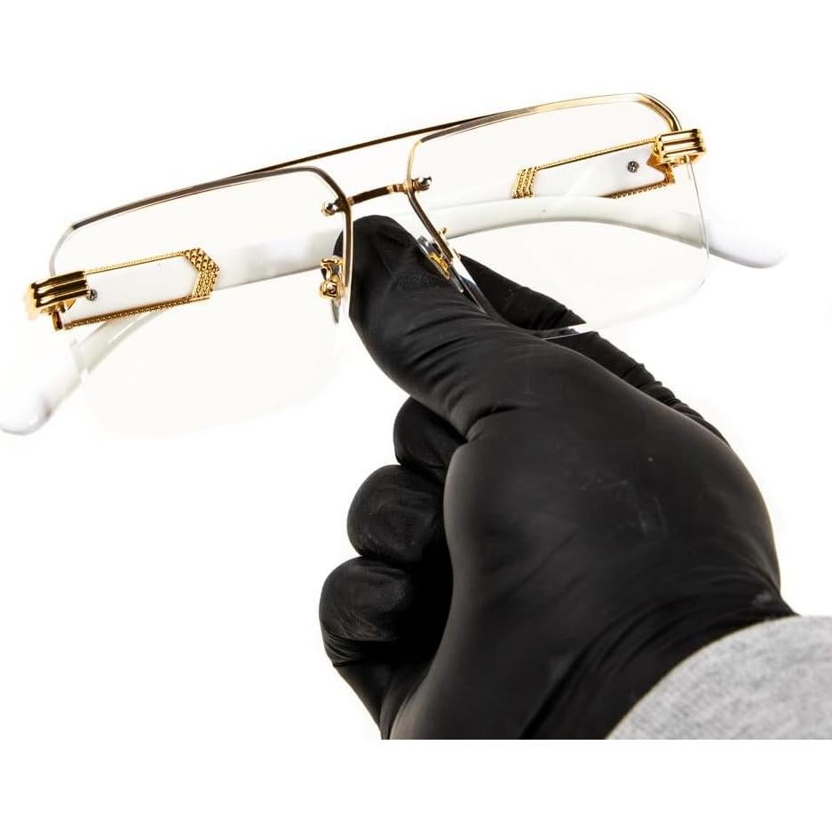 Gafas de sol sin montura doradas unisex estilo años 90