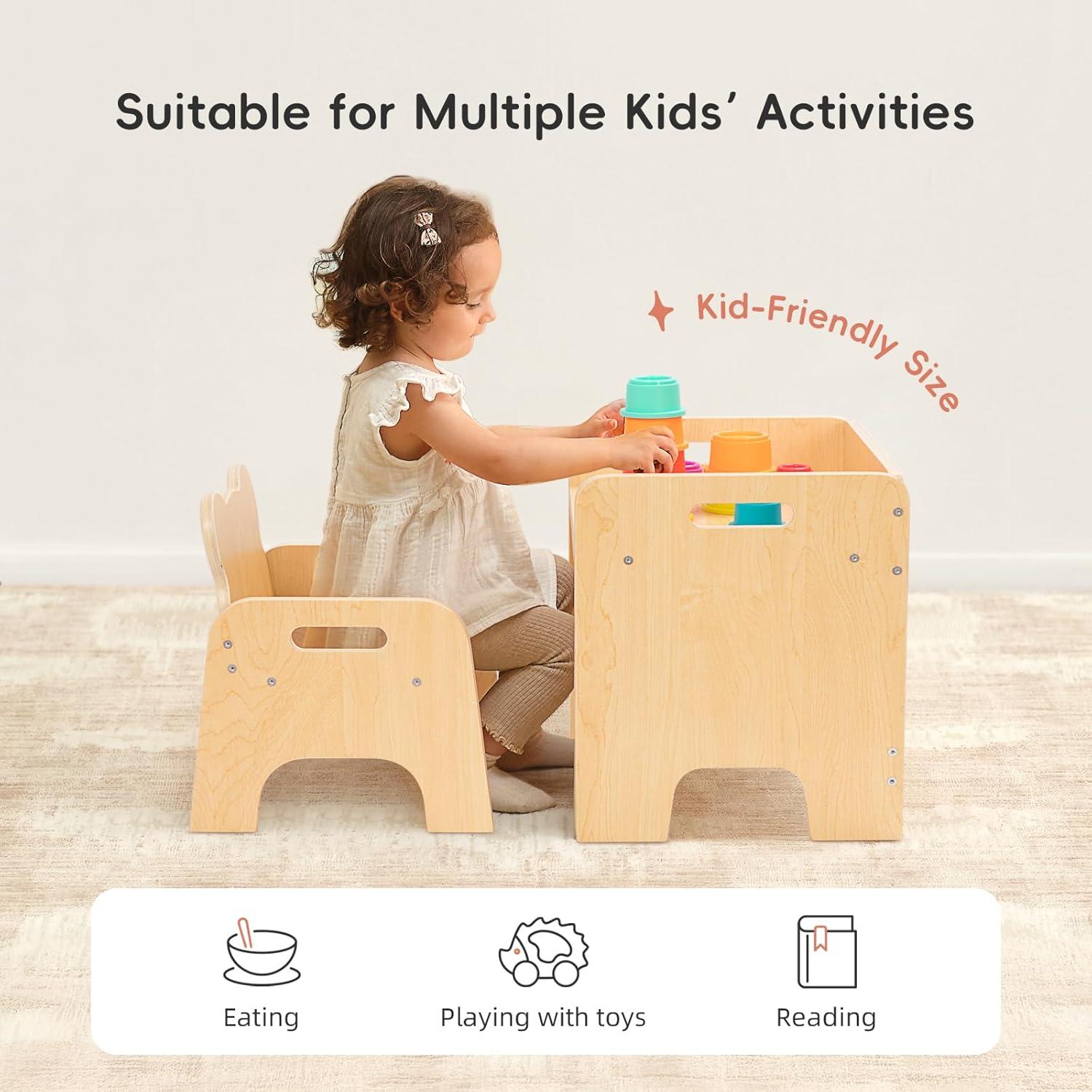 Conjunto Mesa y Silla Montessori OOOK Madera 1-3 Años