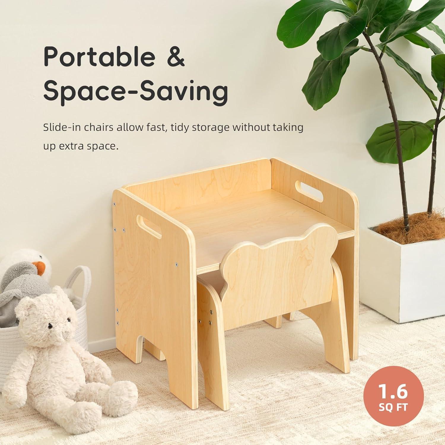 Conjunto Mesa y Silla Montessori OOOK Madera 1-3 Años