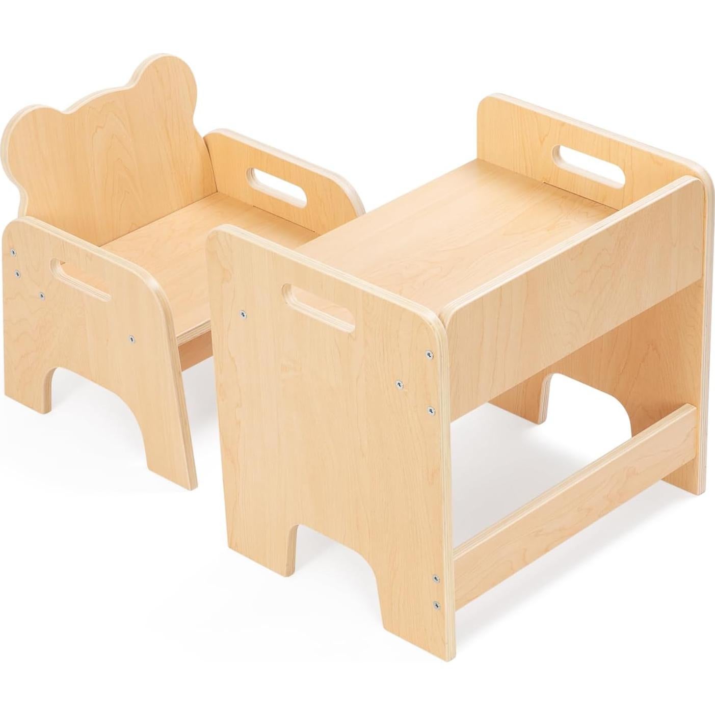 Conjunto Mesa y Silla Montessori OOOK Madera 1-3 Años