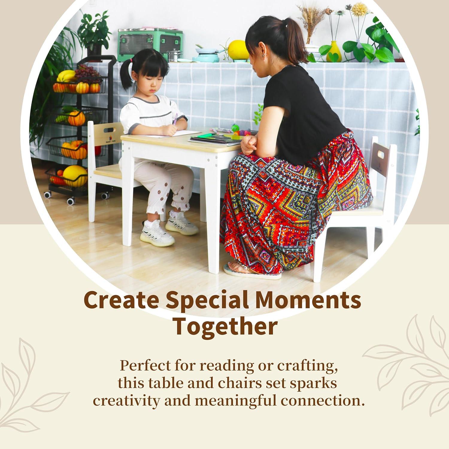 Conjunto Mesa y Sillas de Madera Damoch para Niños - Montessori