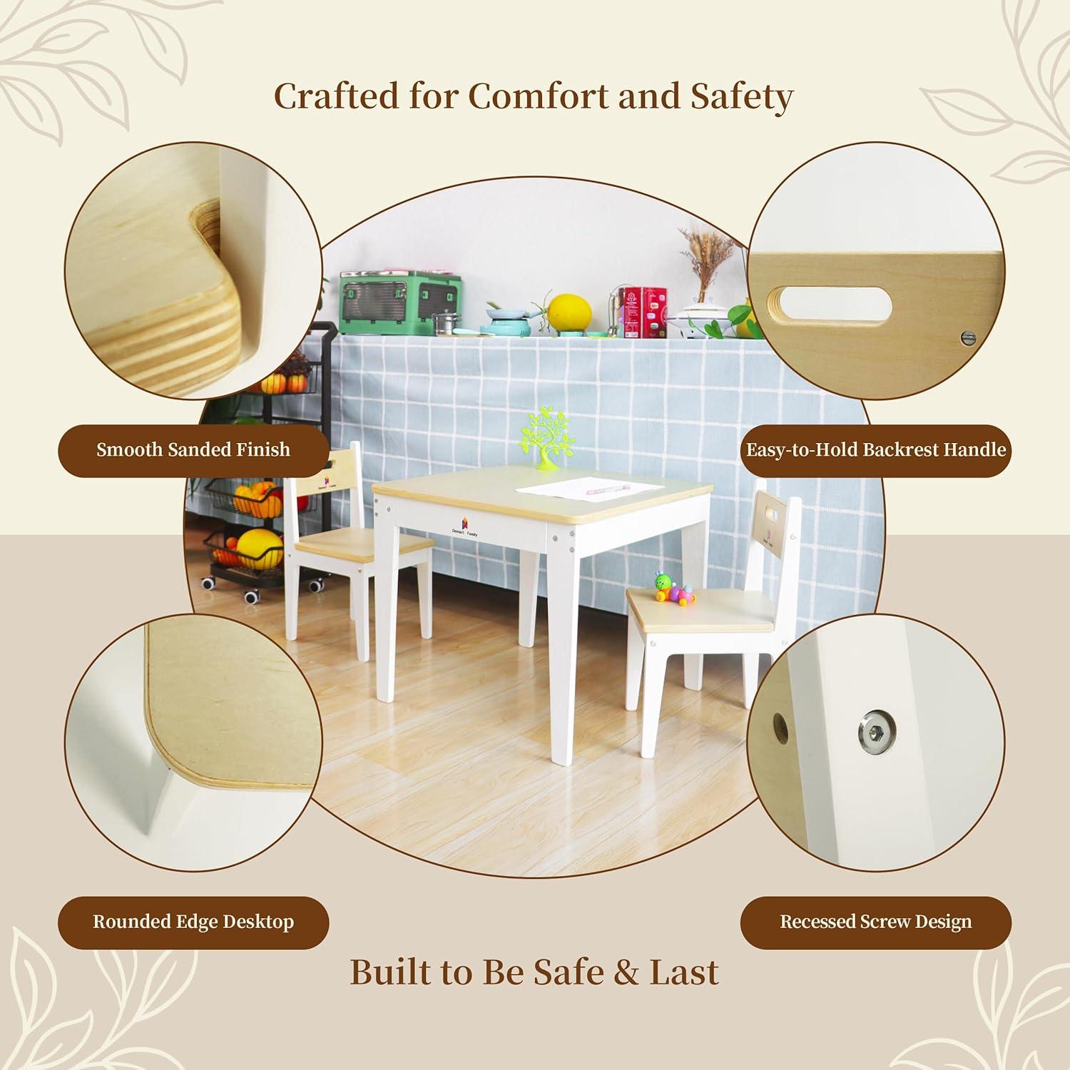 Conjunto Mesa y Sillas de Madera Damoch para Niños - Montessori