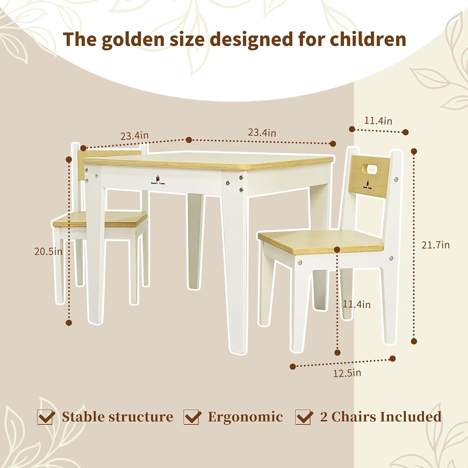 Conjunto Mesa y Sillas de Madera Damoch para Niños - Montessori
