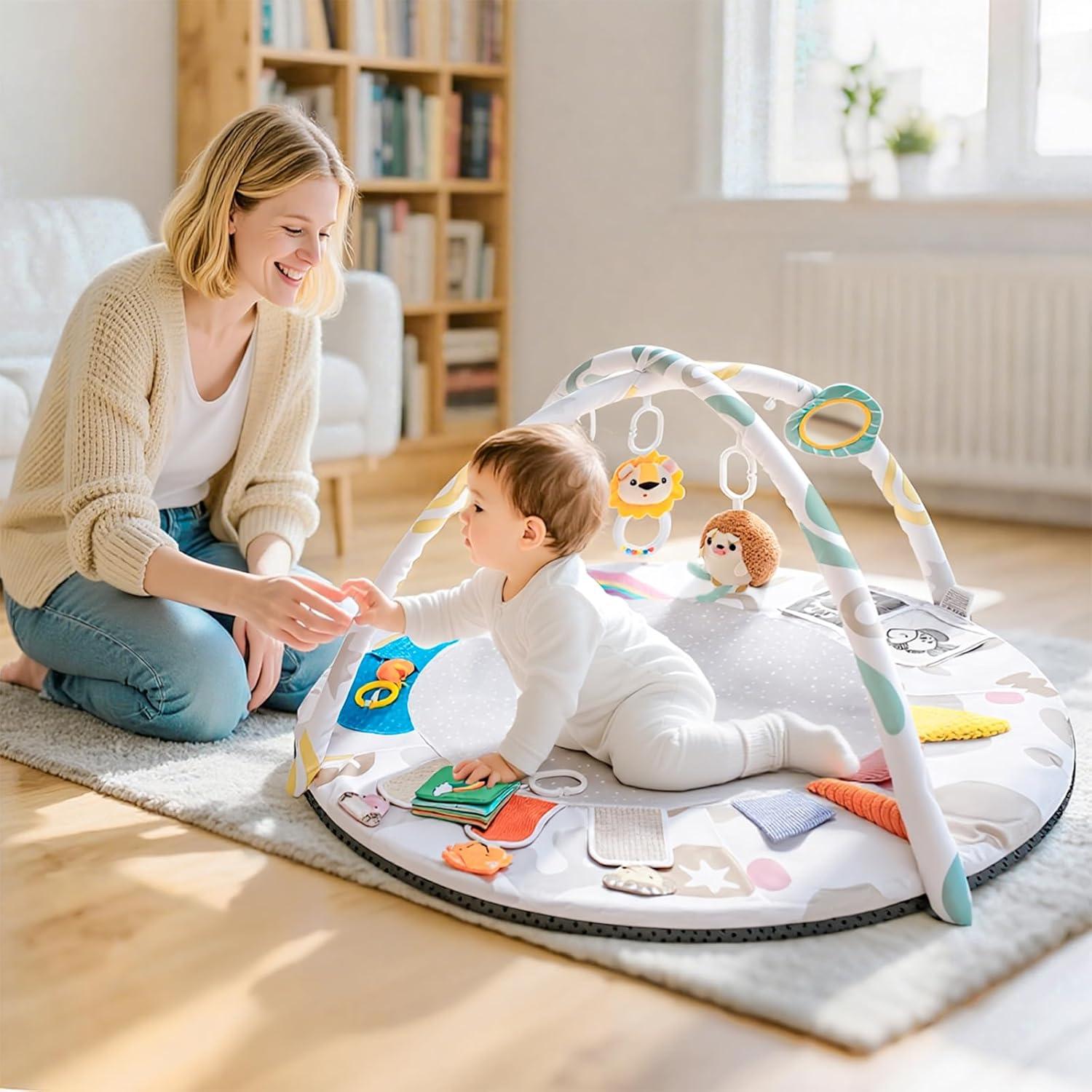 Gimnasio de Juego Montessori Oneyus 95x95cm 5 Zonas Sensoriales