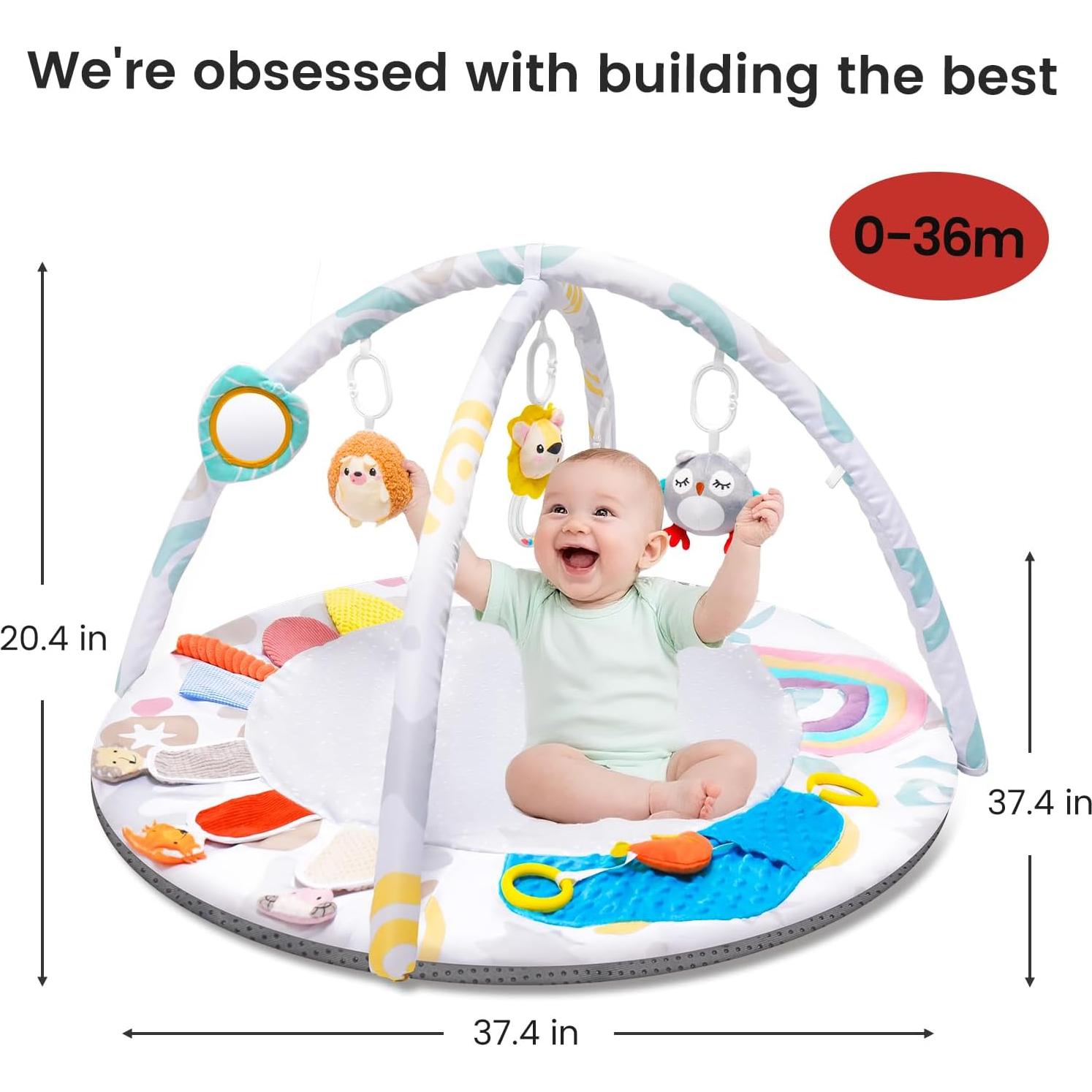 Gimnasio de Juego Montessori Oneyus 95x95cm 5 Zonas Sensoriales