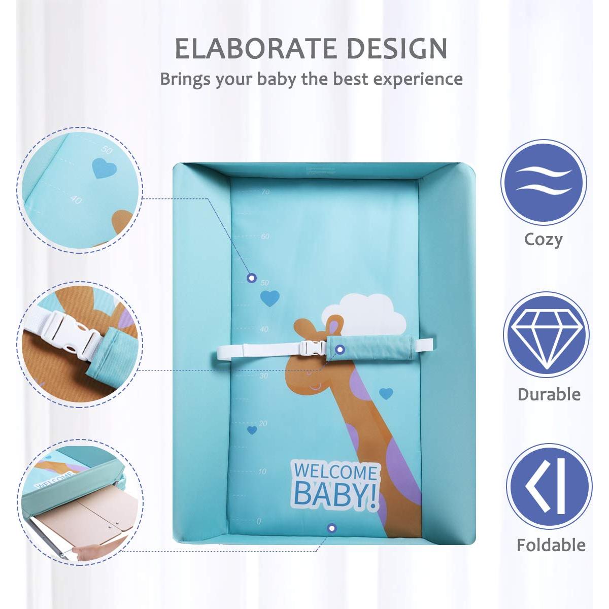 Mesa de Cambio de Bebé Plegable EGREE Verde Ajustable