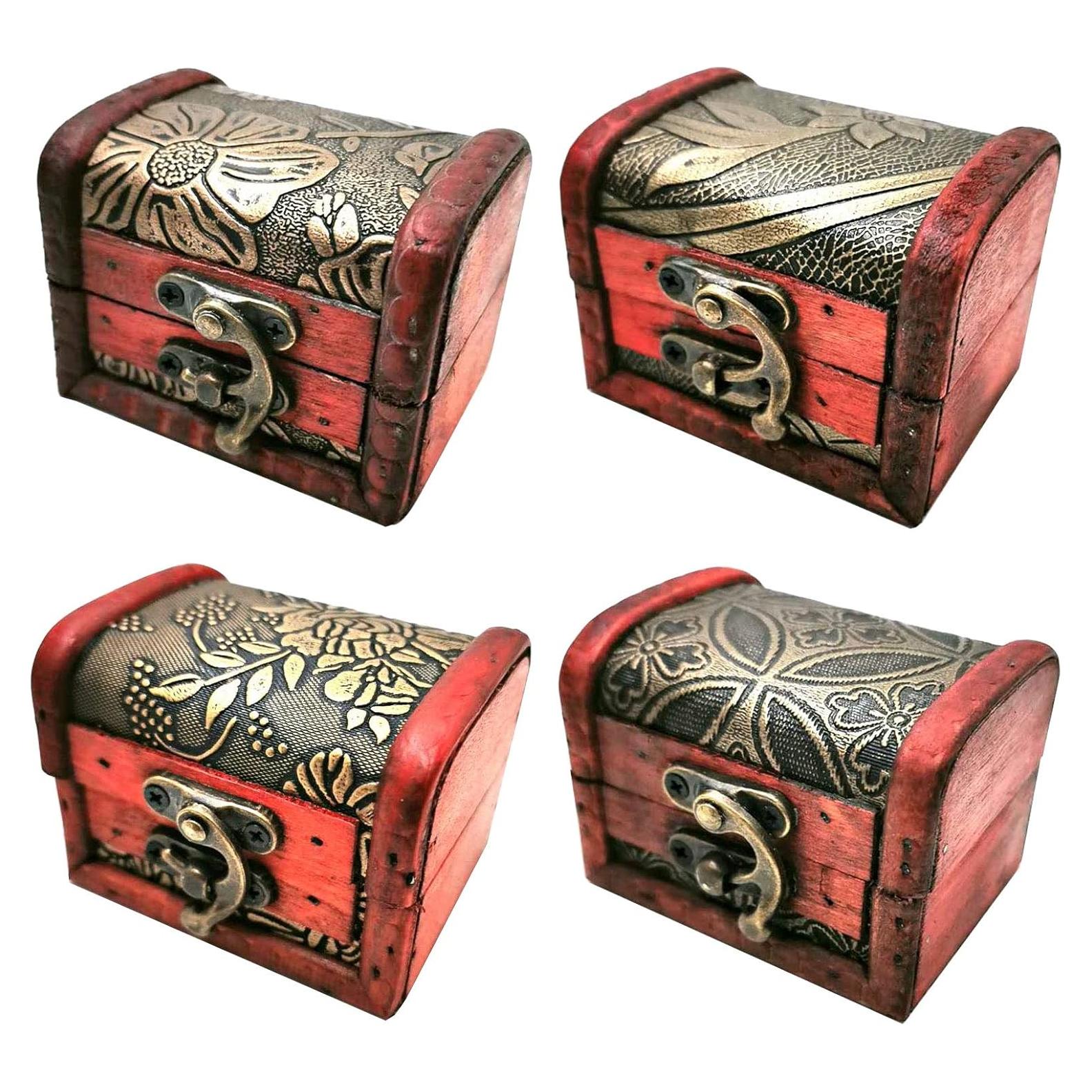 Caja de Joyería Vintage Markeny 4 Piezas Madera 8x6x6cm