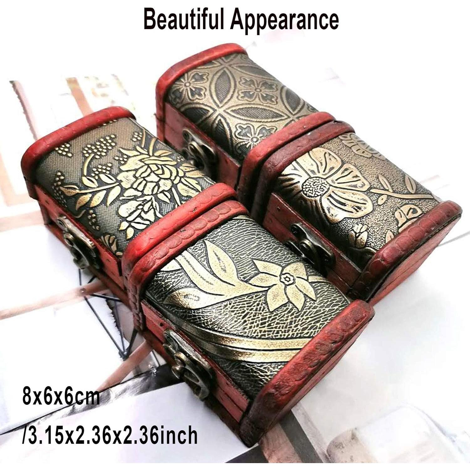 Caja de Joyería Vintage Markeny 4 Piezas Madera 8x6x6cm